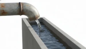 Tuyau métallique et canal d'eau, conduites hydrauliques en France