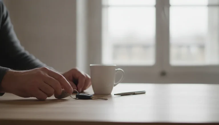 Trousseau de clés de voiture posé sur une table avant une demande de carte grise